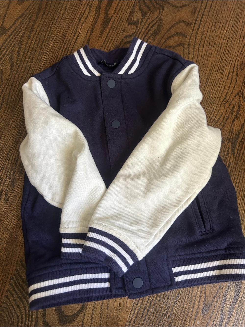 Navy and White Varsity Jacket